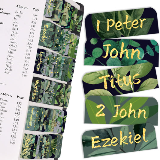 Large Print Bible Tabs Laminated – Easy Apply Repositionable Index Tabs