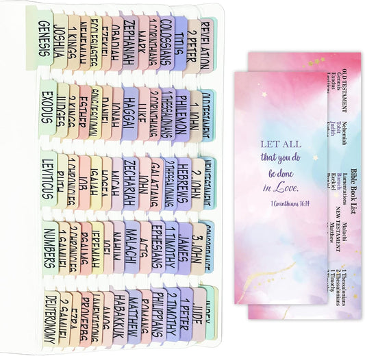 Gradient Bible Tabs (100pcs) – Laminated, Easy-to-Read Bible Tabs for Study & Journaling ✨📖