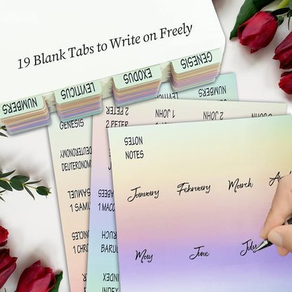 Gradient Bible Tabs (100pcs) – Laminated, Easy-to-Read Bible Tabs for Study & Journaling ✨📖