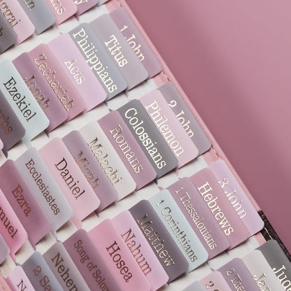 Laminated Bible Tabs Gold Foil – Large Print, Repositionable, 80 Chapter Labels