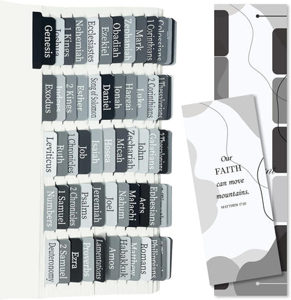 Black & Grey Bible Tabs – Laminated Catholic Index Tabs, Large Print, Waterproof & Tear-Resistant (Old & New Testament + 19 Blank Tabs)