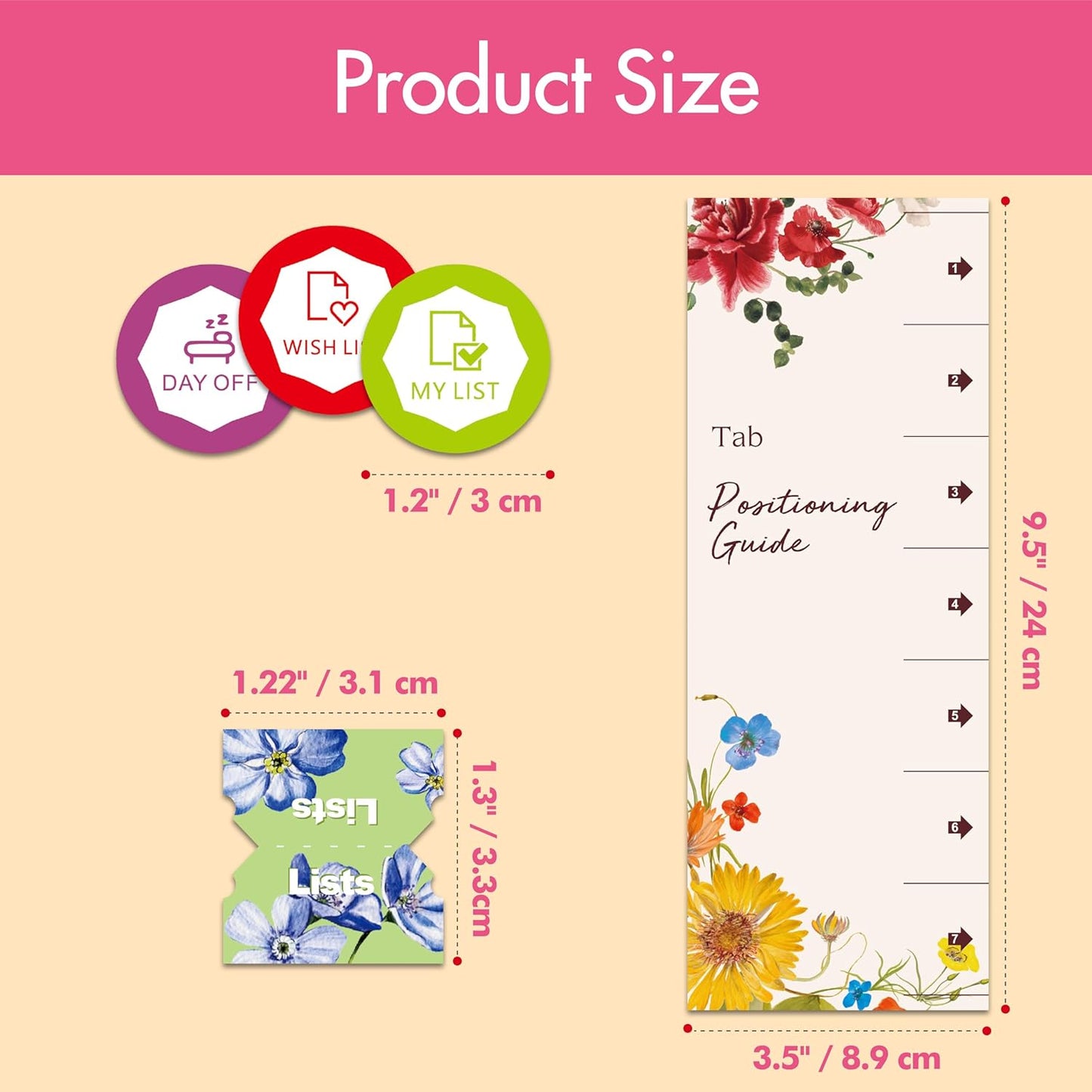 105 Laminated Tabs + 80 Stickers - Easy-Apply Bible Tabs Set