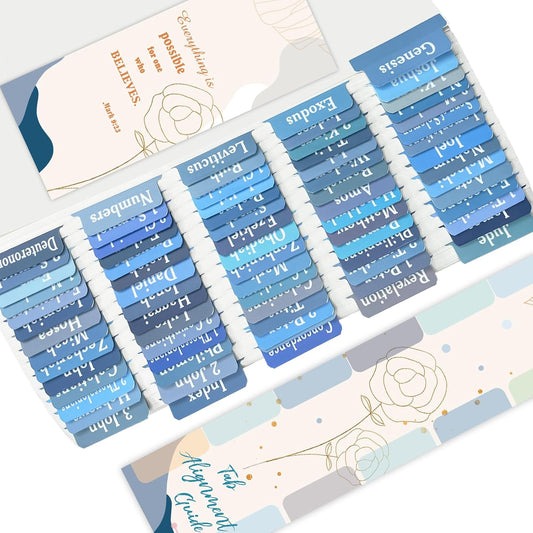 Blue Bible Tabs – 100 PCS Catholic Old & New Testament, Laminated, Easy Read