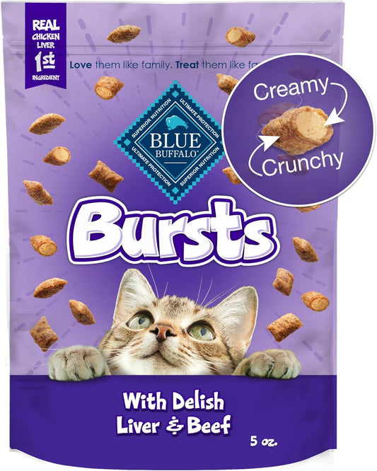 Blue Buffalo Bursts Cat Treats – Crunchy & Creamy, Liver & Beef 5oz