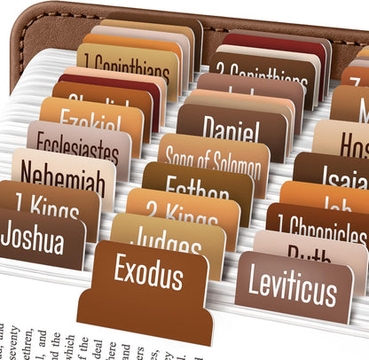 EssexWares Black Bible Tabs – 80 Large Print, Durable & Water-Resistant