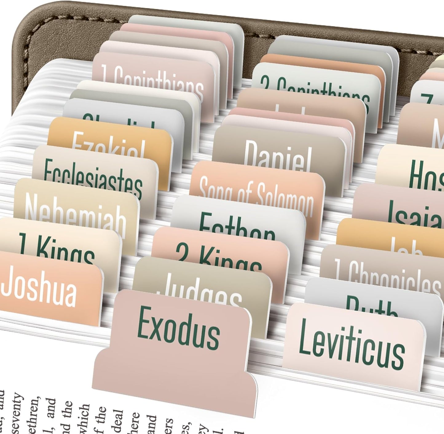 EssexWares Black Bible Tabs – 80 Large Print, Durable & Water-Resistant