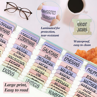 Gradient Bible Tabs (100pcs) – Laminated, Easy-to-Read Bible Tabs for Study & Journaling ✨📖