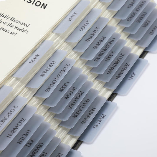 Mr. Pen Bible Tabs 75pcs – Translucent Dusty Blue Laminated Tabs for Study Bible, Easy Indexing Labels for Women & Men