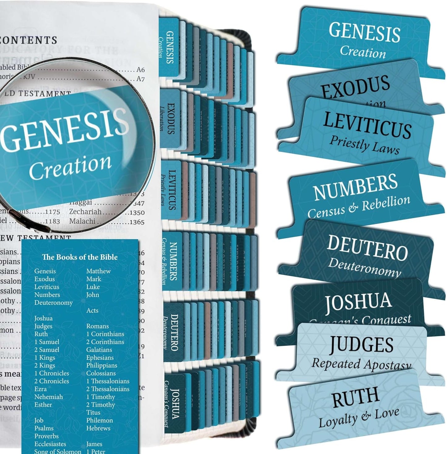 Premium Bible Tabs Tear Resistant – Laminated, Easy Apply, Old & New Testament