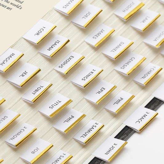 Mr. Pen Mini Bible Tabs – 90 pcs, White Gold Edge, Laminated Tabs