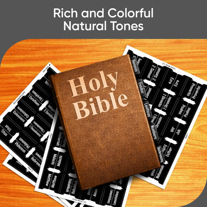 EssexWares Black Bible Tabs – 80 Large Print, Durable & Water-Resistant