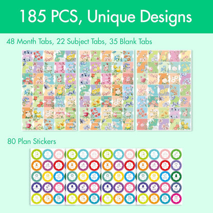 105 Laminated Tabs + 80 Stickers - Easy-Apply Bible Tabs Set